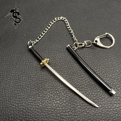 Famous Anime Samurai Sword Miniature 1/12 Metal Keychain