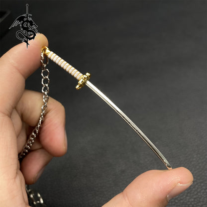 1/12 Anime Demon Samurai Katana Metal Keychain