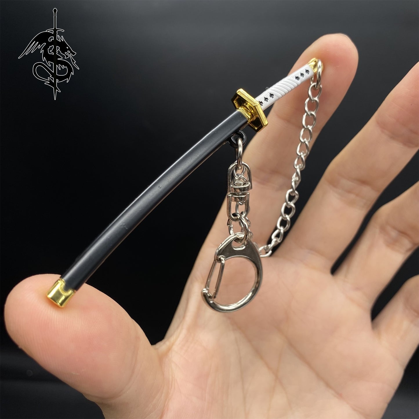 Japanese Anime Samurai Sword Miniature Metal Keychain Pendant