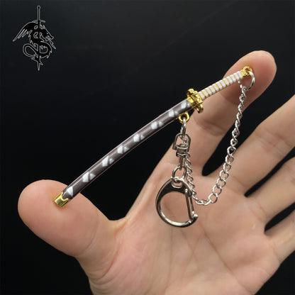 1/12 Anime Demon Samurai Katana Metal Keychain