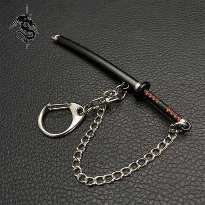 Japanese Anime Samurai Sword Miniature Metal Keychain