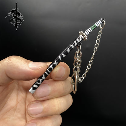 Japanese Anime Samurai Sword Miniature Metal Keychain Pendant