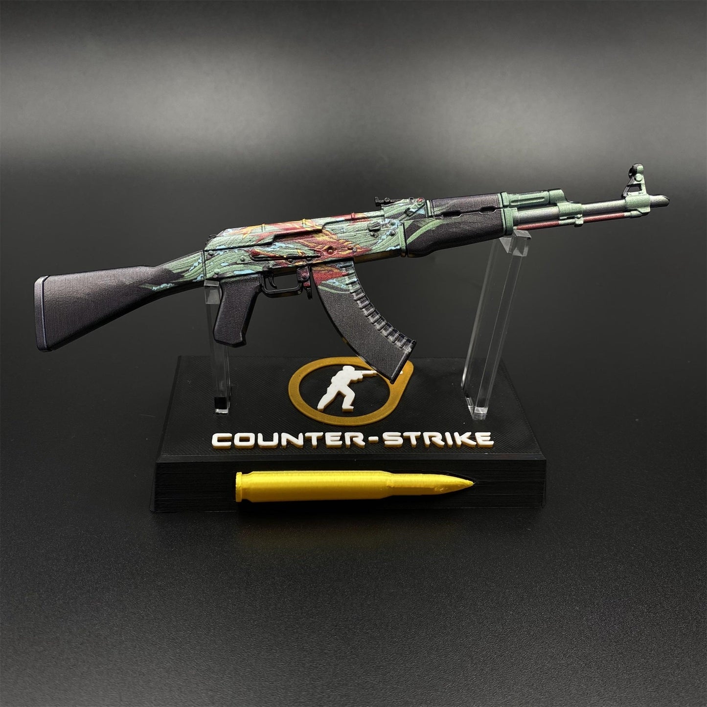 CS2 Game Peripheral - Tiny Gun AK47 Aquamarine Revenge Metal Replica Game Prop Collectible