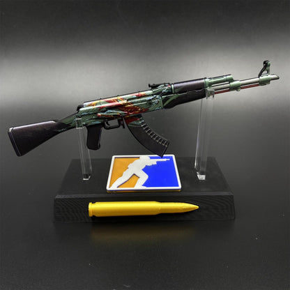 CS2 Game Peripheral - Tiny Gun AK47 Aquamarine Revenge Metal Replica Game Prop Collectible