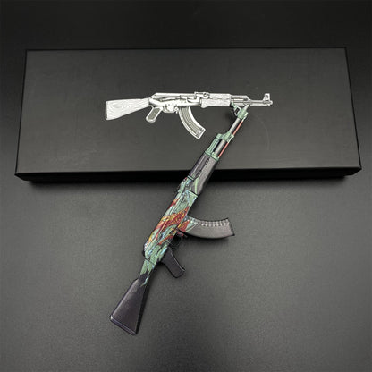 CS2 Game Peripheral - Tiny Gun AK47 Aquamarine Revenge Metal Replica Game Prop Collectible