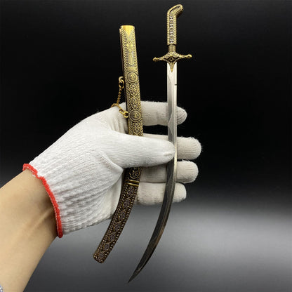 Arabian Scimitar Metal Miniature Classical Middle Eastern Sword Collection