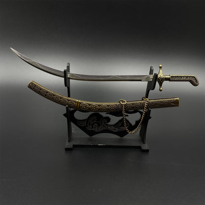 Arabian Scimitar Metal Miniature Classical Middle Eastern Sword Collection
