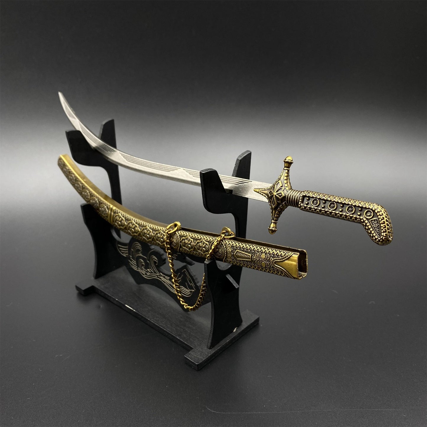 Arabian Scimitar Metal Miniature Classical Middle Eastern Sword Collection