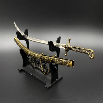 Arabian Scimitar Metal Miniature Classical Middle Eastern Sword Collection