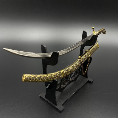 Arabian Scimitar Metal Miniature Classical Middle Eastern Sword Collection