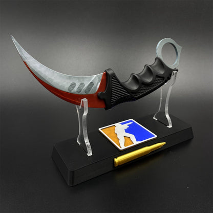 CS2 Game Karambit Autotronic Skin Replica Dull Blade Trainer Knife For Collection Model