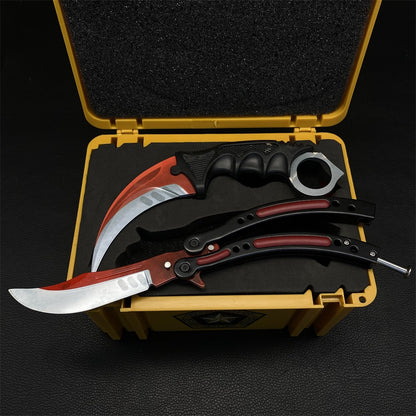 Autotronic Skin Karambit Trainer & Balisong Knife Gift Case