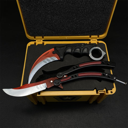 Autotronic Skin Karambit Trainer & Balisong Knife Gift Case