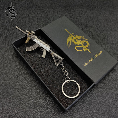 RE8 Mini BIOHAZARD Village AK Gun Metal Keychain