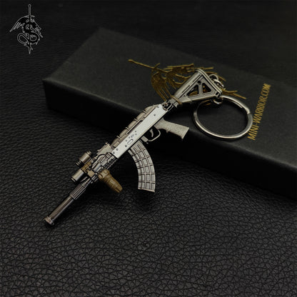 RE8 Mini BIOHAZARD Village AK Gun Metal Keychain