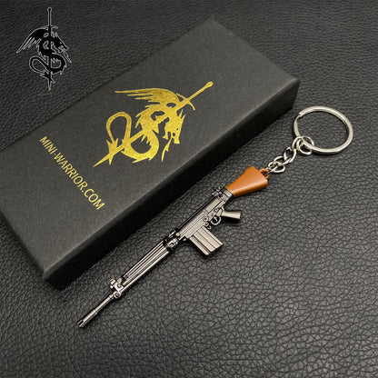 Metal Belgium FN Fal Gun Key Ring Backpack Pendant