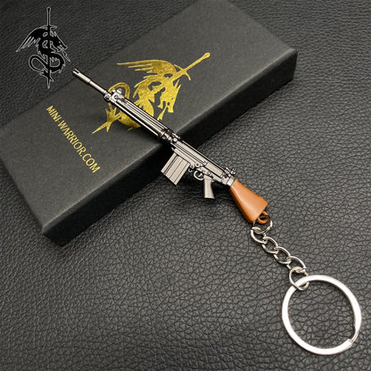 Metal Belgium FN Fal Gun Key Ring Backpack Pendant