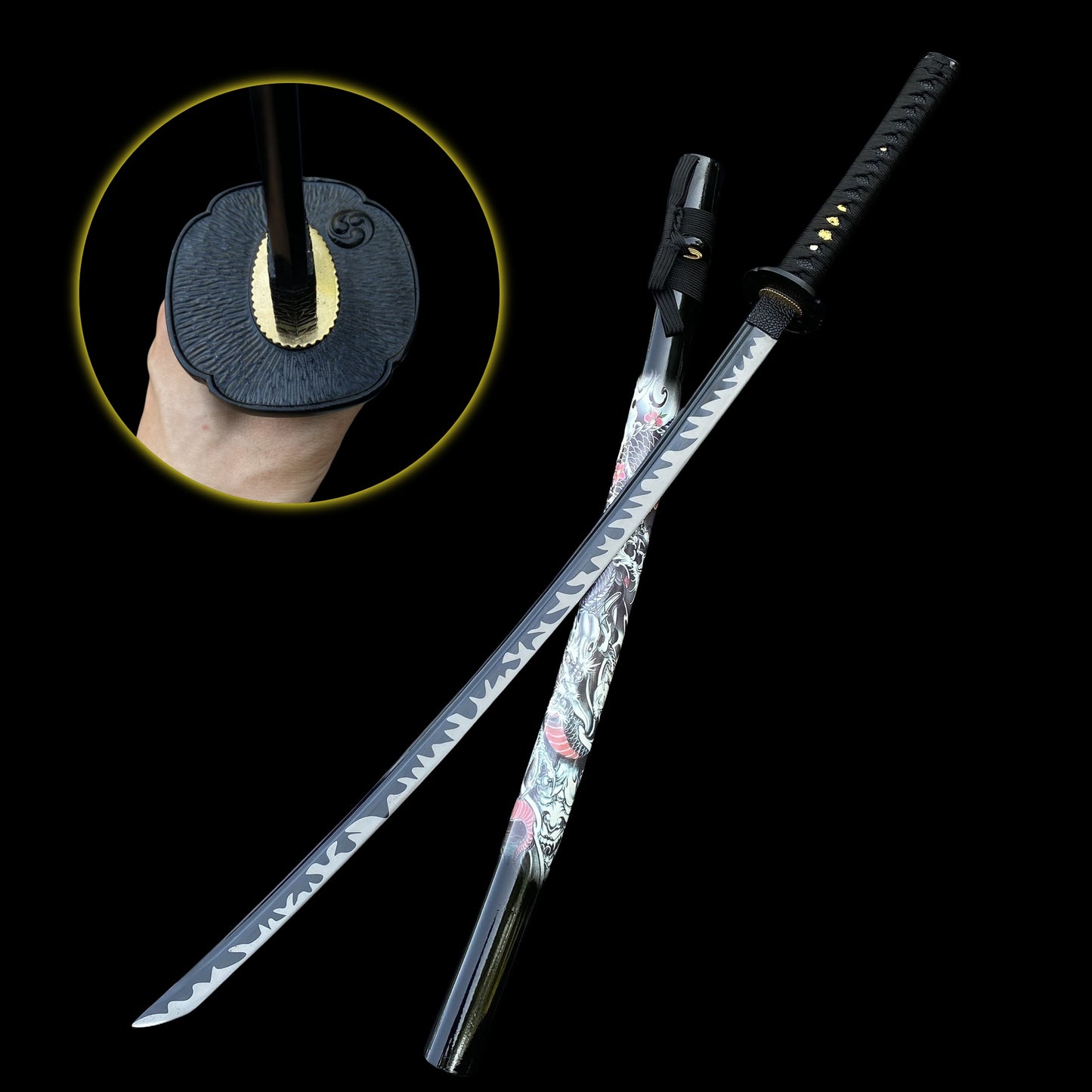 Hand-forged Japanese Katana-Black Dragon's Fang