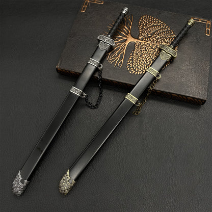 Chinese Movie 'The Lost Tomb' Zhang Qiling's Black Gold Ancient Knife Metal Replica