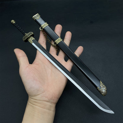 Chinese Movie 'The Lost Tomb' Zhang Qiling's Black Gold Ancient Knife Metal Replica