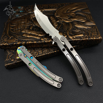 Metal Black Market Butterfly Knife Balisong Trainer 2 In 1 Pack