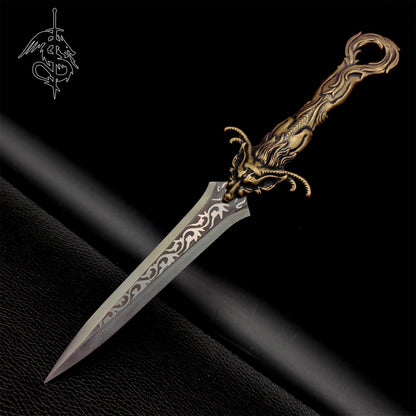 Brass Dragon Tea Knife Hand Forged Short Sword Letter Opener 