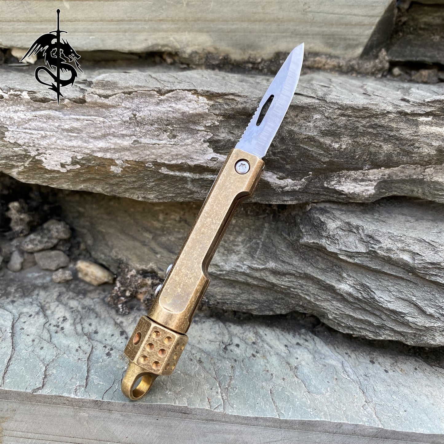 Brass Handle Creative Portable Pocket Folding Knife