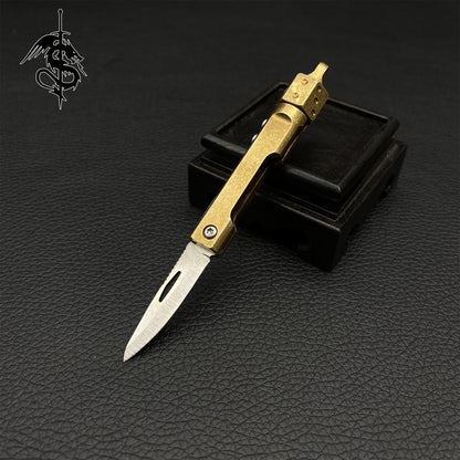 Brass Handle Creative Portable Pocket Folding Knife