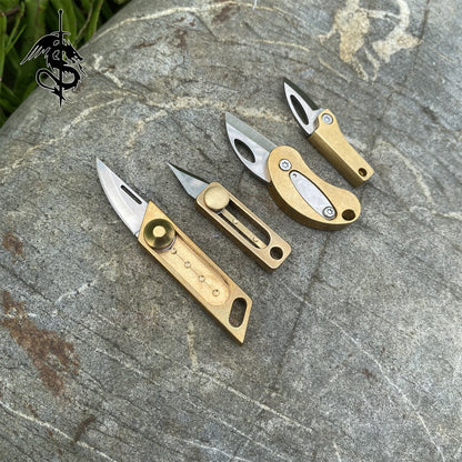 Brass Handle Creative Tiny EDC Out Tool Knife 4 In 1 Pack