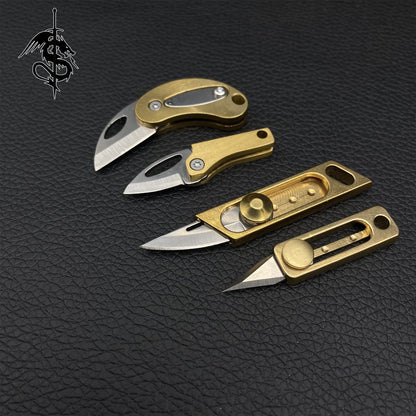 Brass Handle Creative Tiny EDC Out Tool Knife 4 In 1 Pack