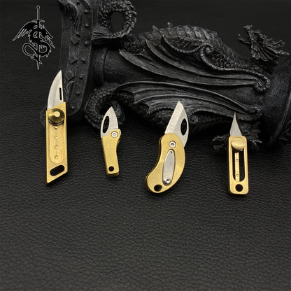 Brass Handle Creative Tiny EDC Out Tool Knife 4 In 1 Pack