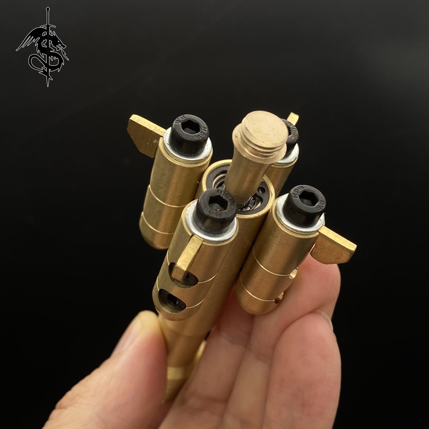 Mini Brass Rocket Spinning Fidget Spinner Rocket Replica Military Hobby Gift