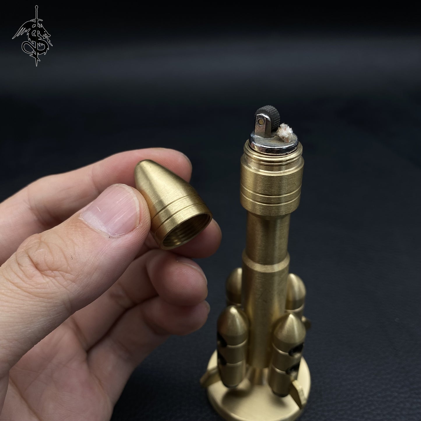 Mini Brass Rocket Spinning Fidget Spinner Rocket Replica Military Hobby Gift