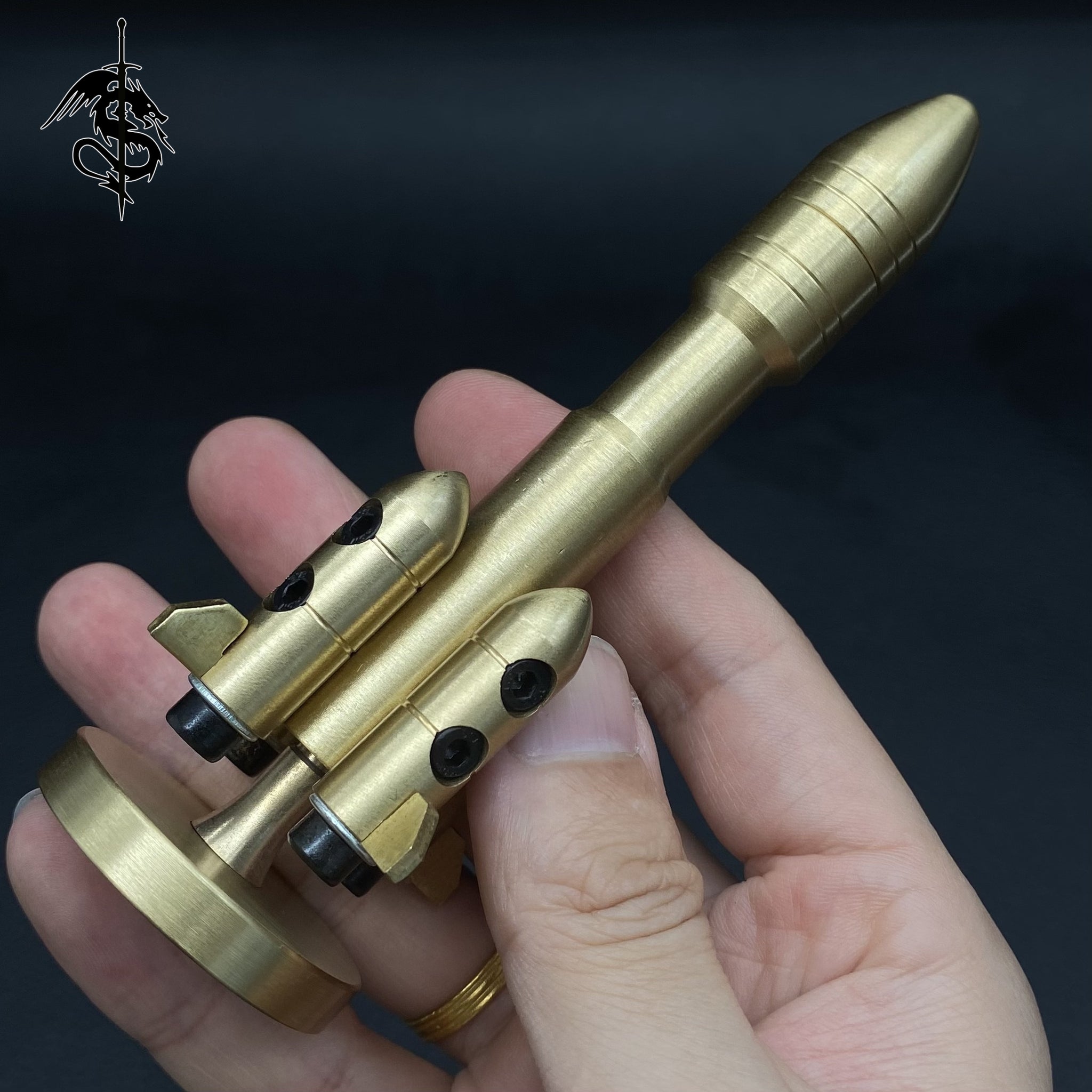 Mini Brass Rocket Spinning Fidget Spinner Rocket Replica Military Hobby ...