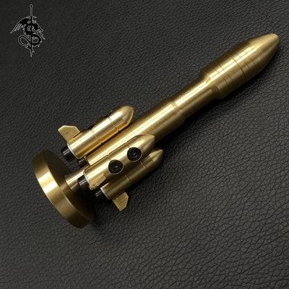 Mini Brass Rocket Spinning Fidget Spinner Rocket Replica Military Hobby Gift