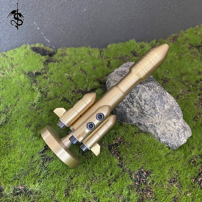 Mini Brass Rocket Spinning Fidget Spinner Rocket Replica Military Hobby Gift