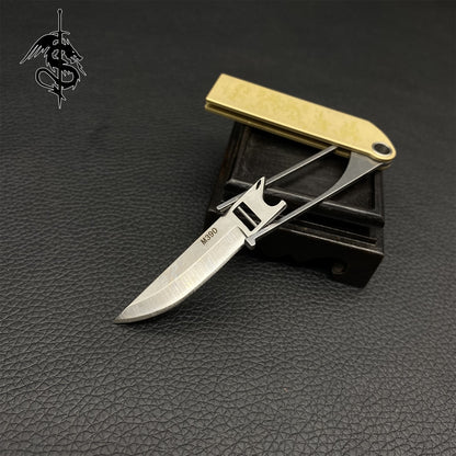 Brass Handle M390 Steel Creative EDC Folding Knife