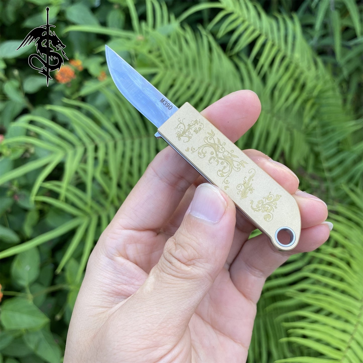 Brass Handle M390 Steel Creative EDC Folding Knife