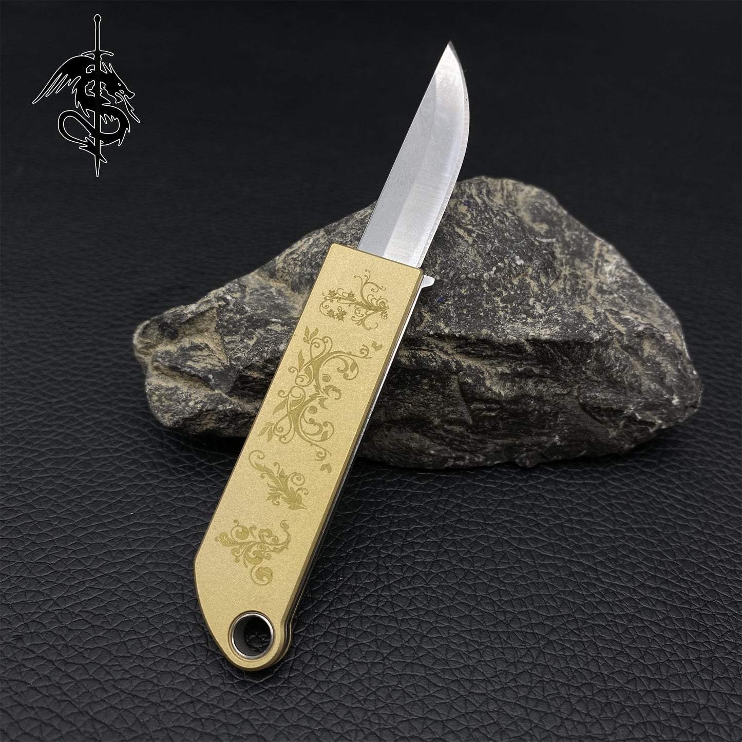 Brass Handle M390 Steel Creative EDC Folding Knife