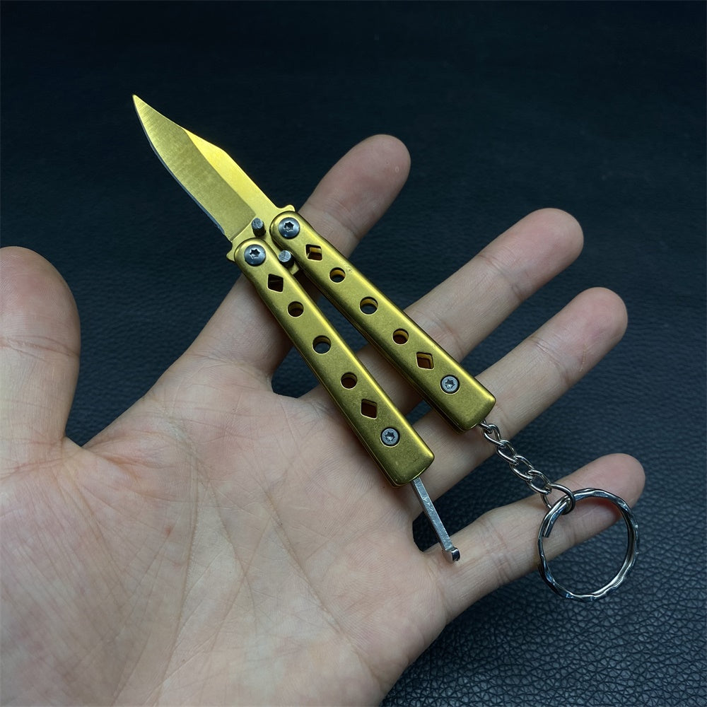 Steel Mini Butterfly Knife EDC Tool Knife 2 In 1 Pack