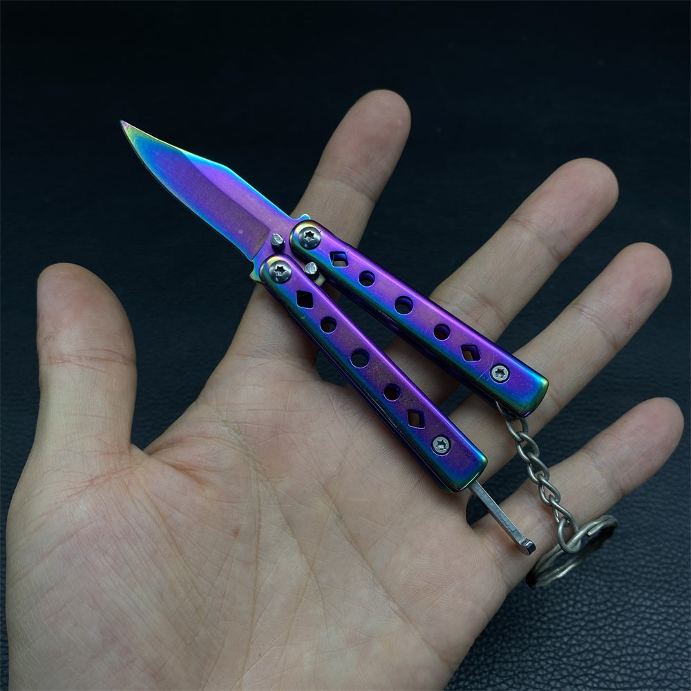 Steel Mini Butterfly Knife EDC Tool Knife 2 In 1 Pack
