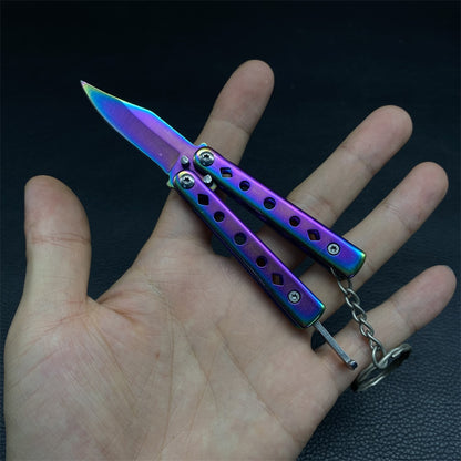 Steel Mini Butterfly Knife EDC Tool Knife 2 In 1 Pack