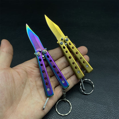 Steel Mini Butterfly Knife EDC Tool Knife 2 In 1 Pack