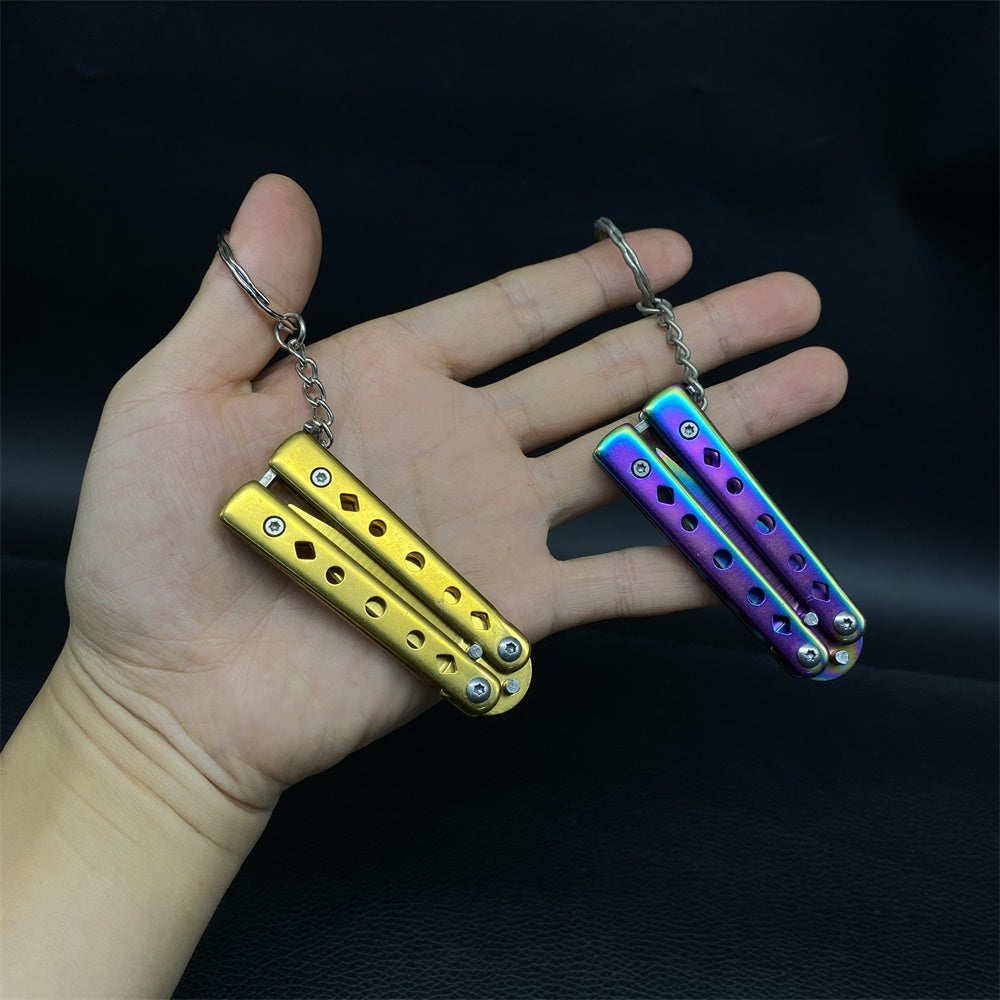 Steel Mini Butterfly Knife EDC Tool Knife 2 In 1 Pack