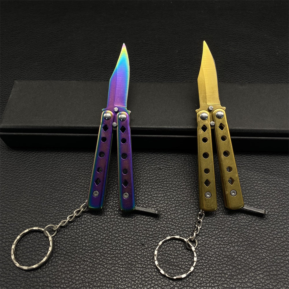 Steel Mini Butterfly Knife EDC Tool Knife 2 In 1 Pack