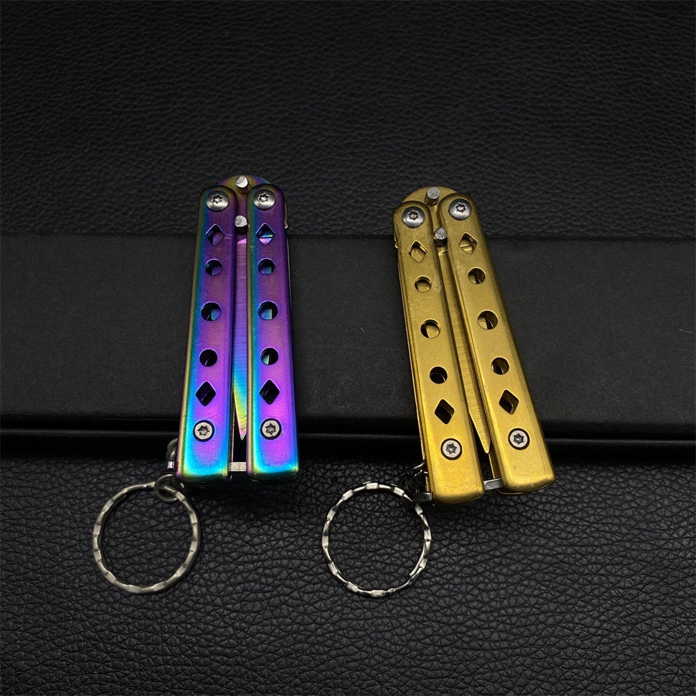 Steel Mini Butterfly Knife EDC Tool Knife 2 In 1 Pack