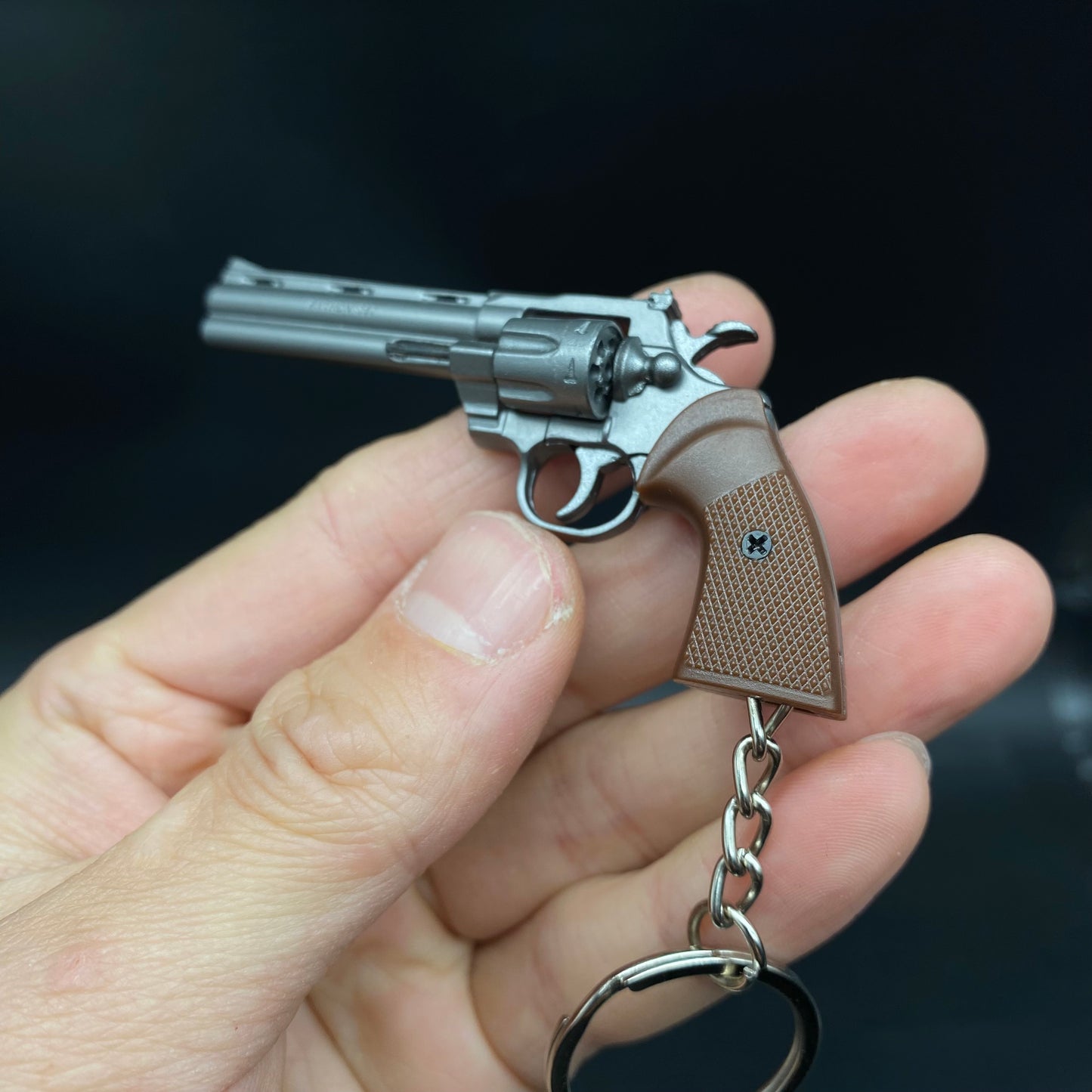 Detachable Metal Python 357 Mini Gun Keychain