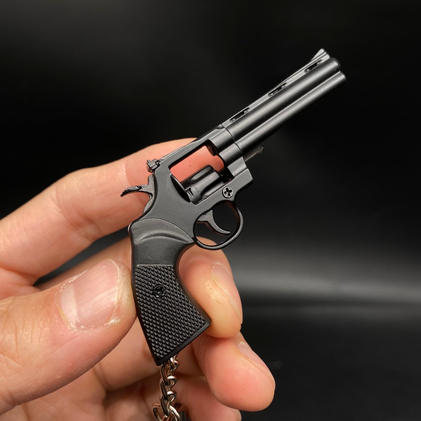 Detachable Metal Python 357 Mini Gun Keychain