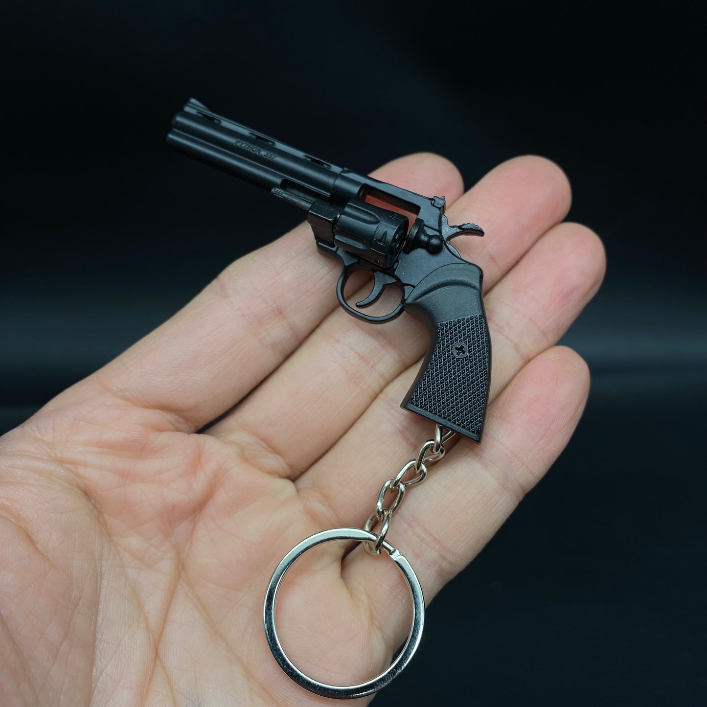 Detachable Metal Python 357 Mini Gun Keychain