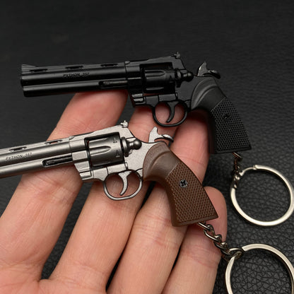 Detachable Metal Python 357 Mini Gun Keychain